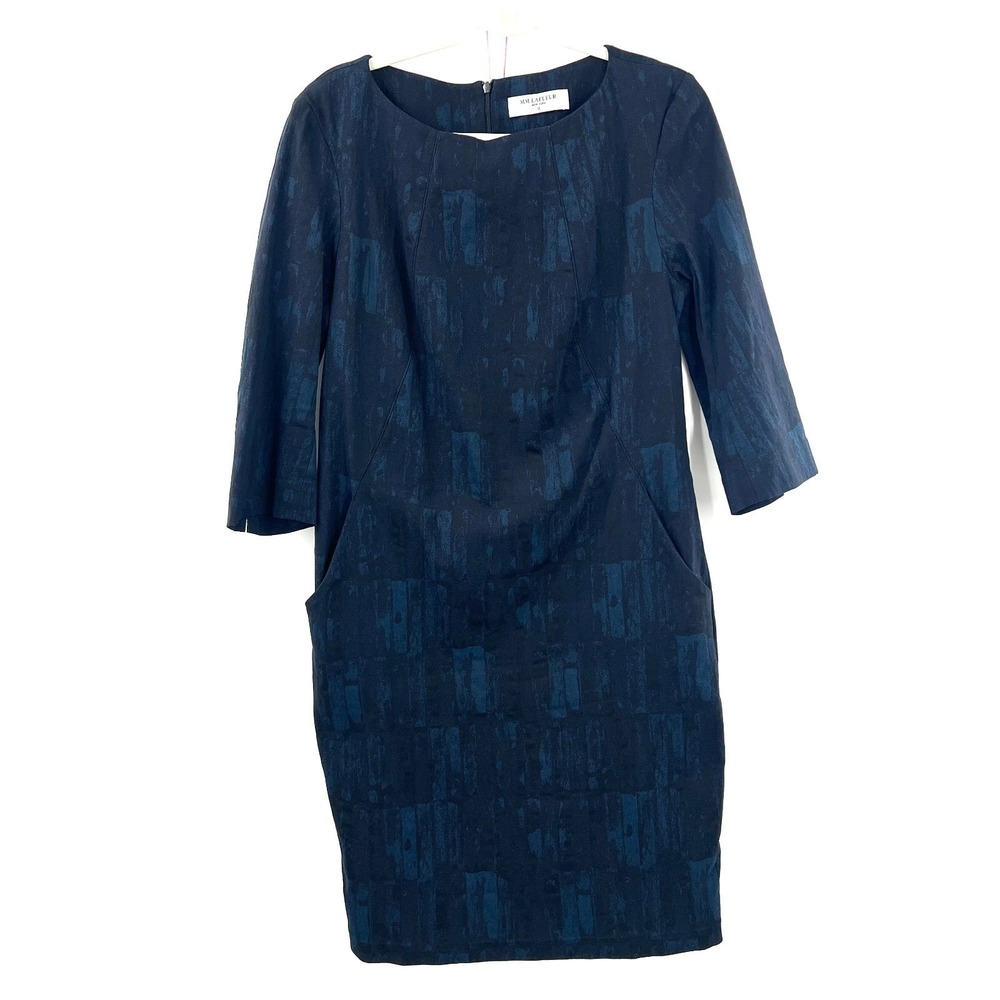 MM. Lafleur New York‎ blue brush stroke scuba shift dress career office work 14